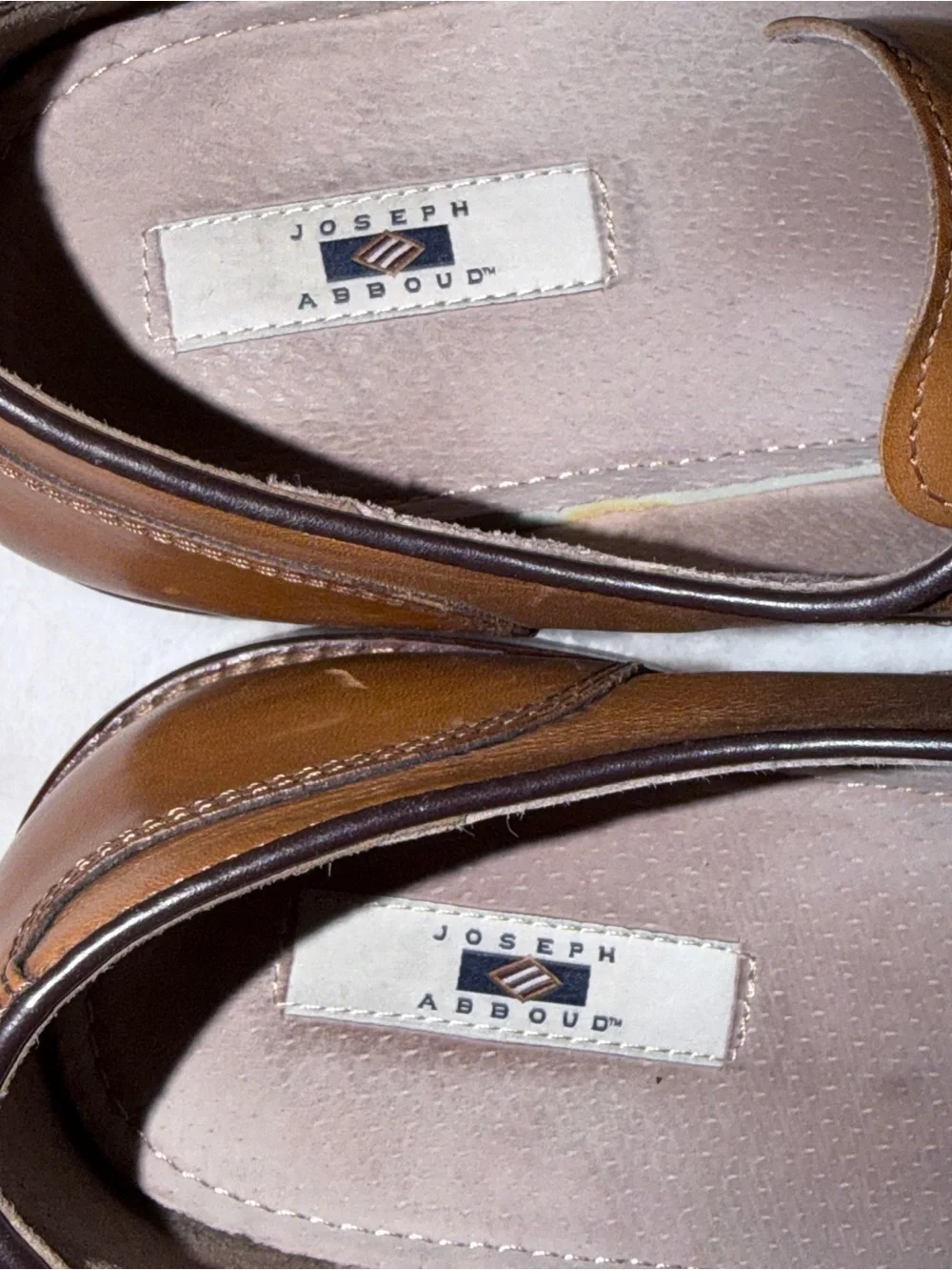 Joseph Abboud Tan Leather Lace-Up Dress Oxfords